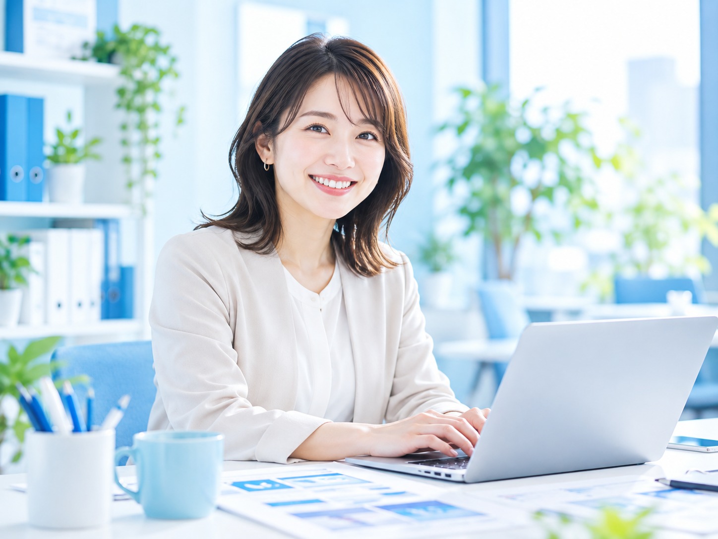 ホームページ制作について相談する女性のイメージ